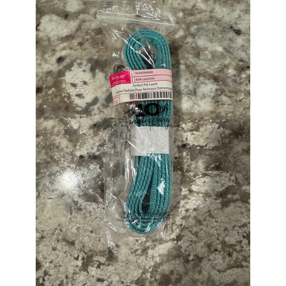 Thirty-One Perfect Pet Leash Lotsa Dots Teal Grey Polka Dot 3650439A0000 NIP